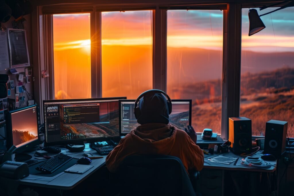 Scene With Diverse Young People Being Digital Nomads Working Remotely From Dreamy Locations 1024x683